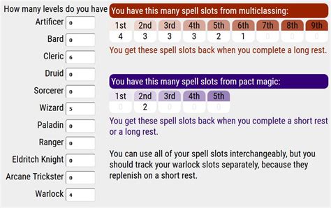 multiclass spell slot calculator